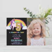 第5回レインボーユニコーン誕生日招待状写真 招待状 (スタンド正面)