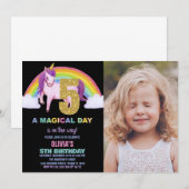 第5回レインボーユニコーン誕生日招待状写真 招待状 (正面/裏面)