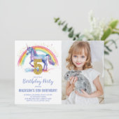 第5回レインボーユニコーン誕生日招待状写真 招待状 (スタンド正面)