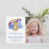 第5回レインボーユニコーン誕生日招待状写真 招待状 (スタンド正面)