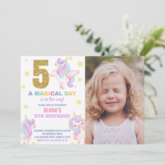第5回レインボーユニコーン誕生日招待状w photo 招待状 (スタンド正面)