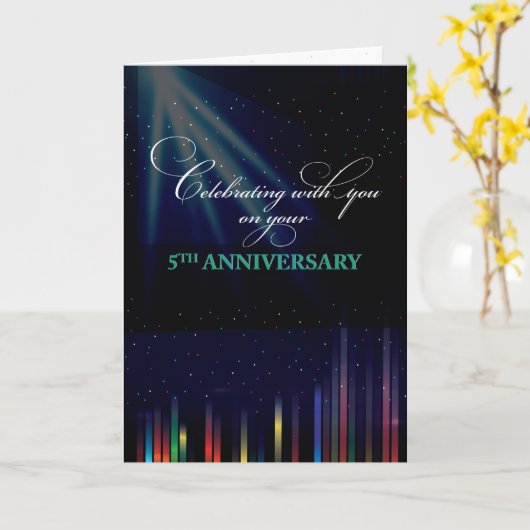 第5回従業員記念日の空おめでとうございます カード (黄色い花)