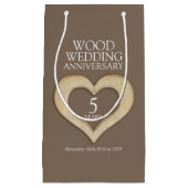 第5回木結婚の記念写真抱き枕 スモールペーパーバッグ (正面)