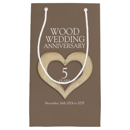 第5回木結婚の記念写真抱き枕 スモールペーパーバッグ (正面)