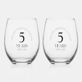 第5回木結婚の記念日 ステムなしワイングラス (正面)