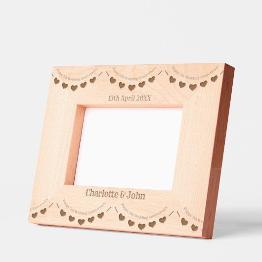 第5回木結婚生記念日 レーザー彫刻フレーム (左)