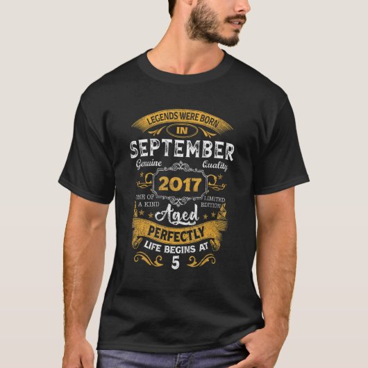 第5回誕生日レジェンド2017生まれ年9月5年 Tシャツ (正面)