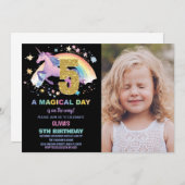 第5回Unicorn誕生日招待状と写真 招待状 (正面/裏面)