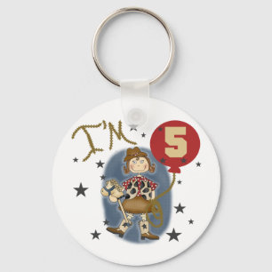 第5女性のカーボーイ誕生日Tシャツとギフト キーホルダー