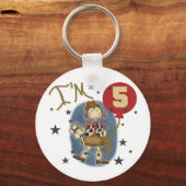 第5女性のカーボーイ誕生日Tシャツとギフト キーホルダー (正面)