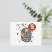 第5女性のカーボーイ誕生日Tシャツとギフト ポストカード (スタンド正面)
