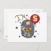 第5女性のカーボーイ誕生日Tシャツとギフト ポストカード (正面/裏面)