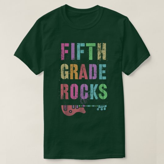 第5学年ロックス学生先生ロックスターチームFift Tシャツ (デザイン正面)