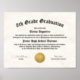 第5学年卒業ホームスクール卒業証書 ポスター