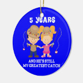 第5彼女のための結婚記念日のおもしろいなギフト セラミックオーナメント (左)