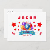 第5日救付誕生日球と星S01H 案内ポストカード (正面/裏面)