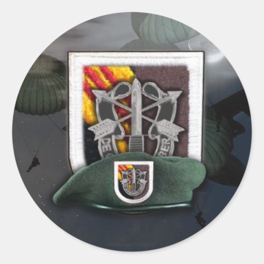 第5期特殊部隊グループグリーンベレーSF退役軍人 ラウンドシール (正面)