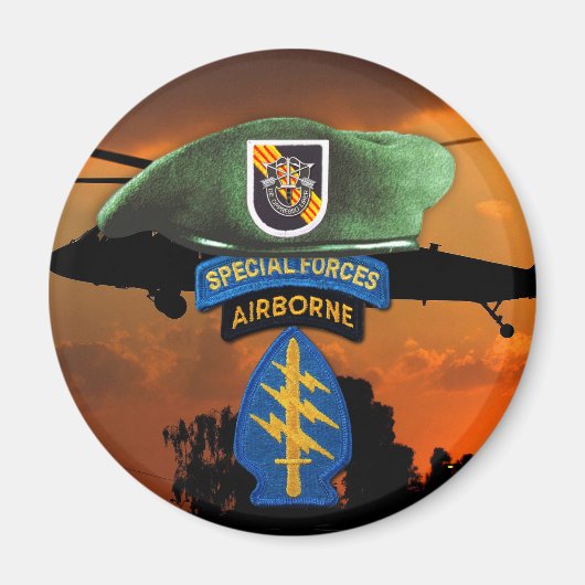 第5期特殊部隊グループ退役軍人ベトナムベスト マグネット (正面)