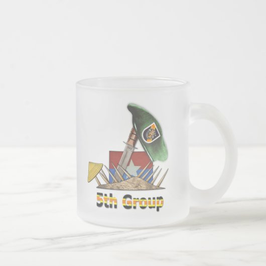 第5期特殊部隊グループSFG SF退役軍人LRRP フロストグラスマグカップ (右)