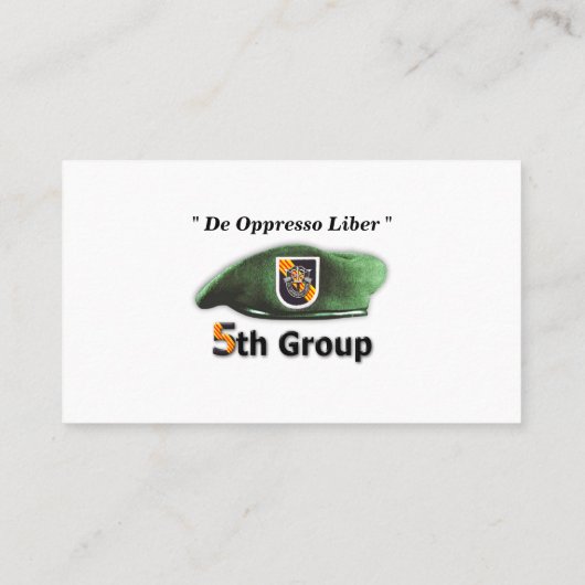 第5次特殊部隊グループグリーンベレーSF SFG 名刺 (裏面)