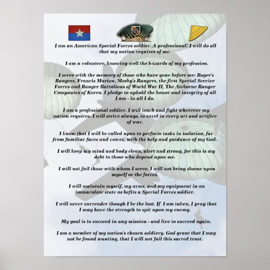 第5次特殊部隊グループグリーンベレーSFG SF ポスター (正面)