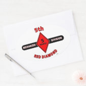 第5歩兵師団（機械化）「赤いダイヤモンド」 楕円形シール (封筒)