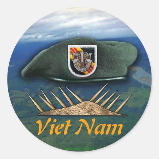 第5特別部隊グリーン·ベレツ·グループ名ステッカー ラウンドシール (正面)