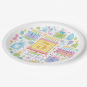 第5誕生日お洒落 ガーリー ペーパープレート (アングル)