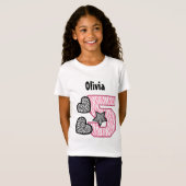 第5誕生日のシマウマのストライプ5年V02B Tシャツ (正面フル)