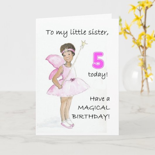 第5誕生日の妹のカード カード (黄色い花)