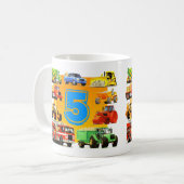 第5誕生日の建築のトラック コーヒーマグカップ (正面左)