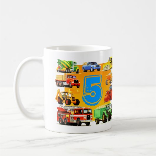 第5誕生日の建築のトラック コーヒーマグカップ (左)