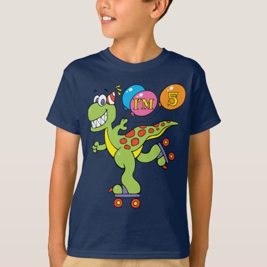 第5誕生日の恐竜 Tシャツ (正面)