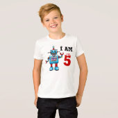 第5誕生日の男の子のギフト-ロボット Tシャツ (正面フル)