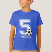 第5誕生日の男パーソナライズされたの子サッカー–2 Tシャツ (正面)