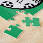 第5誕生日の赤と白のサッカーの女の子1 ジグソーパズル (側面)