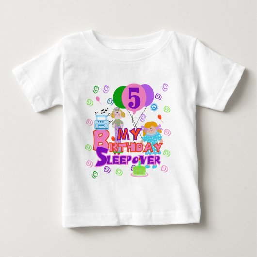 第5誕生日のTシャツとギフト ベビーTシャツ (正面)