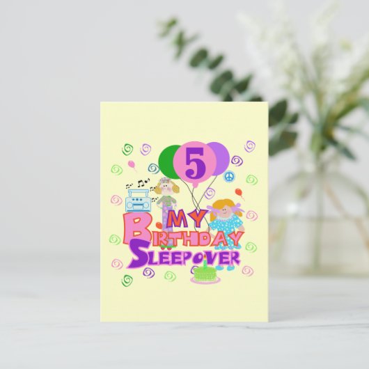 第5誕生日のTシャツとギフト ポストカード (スタンド正面)