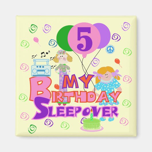 第5誕生日のTシャツとギフト マグネット (正面)
