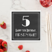 第5誕生日インスパイア~アールデコルック「5」、名前 スタンダードランチョンナプキン (インサイチュ)