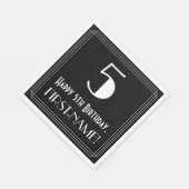 第5誕生日インスパイア~アールデコルック「5」、名前 スタンダードランチョンナプキン (角)