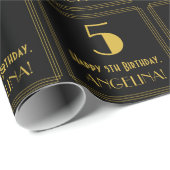 第5誕生日インスパイア~アールデコルック「5」、名前 ラッピングペーパー (ロールコーナー)