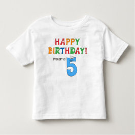 第5誕生日カラフルアルファベット（名） トドラーTシャツ