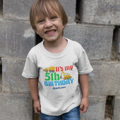 第5誕生日キッズ建築車パーティー トドラーTシャツ