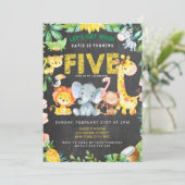 第5誕生日サファリジャングルシャルボードキュートボーイ 招待状 (スタンド正面)