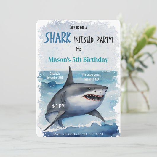 第5誕生日サメ 招待状 (スタンド正面)