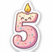 第5誕生日ステッカー シール (正面)