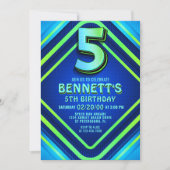 第5誕生日ネオン招待状 招待状 (正面)
