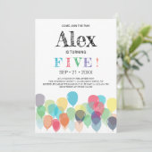 第5誕生日バルーンパーティの招待状 招待状 (スタンド正面)