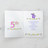 第5誕生日プリンセスベア名前をカスタムする カード (内部)